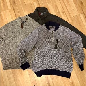 Chaps Men’s Lot of Three Zip-Up Sweaters